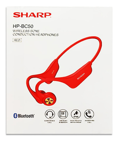 Sharp Auriculares Iresistentes Al Agua Rojos Hp-bc50 (rd) Bt