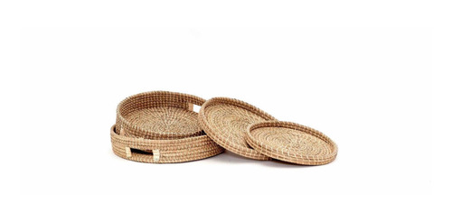 Imagen 3 de 4 de Bandeja Decoración Seagrass Fibra Natural Redonda Circular