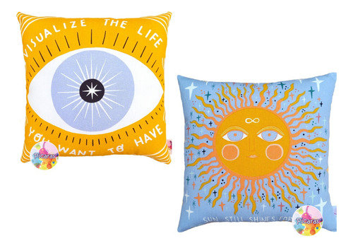 Pack 10 Almohadones Cosmic Vibes Yoga Astrologia Reiki Const