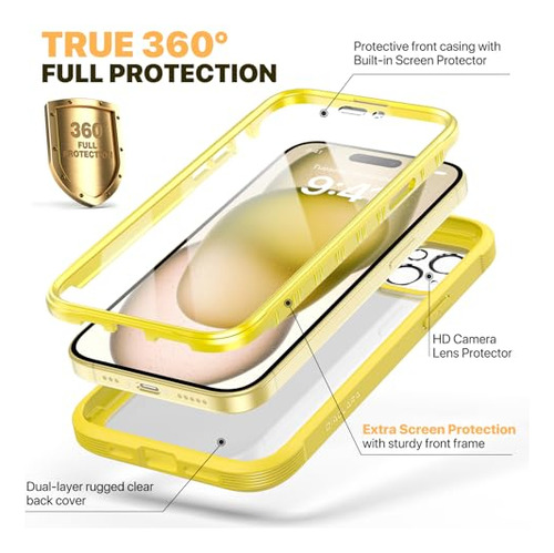 Funda Para iPhone 15 Lemon Amarillo 6.1 PuLG Plastico