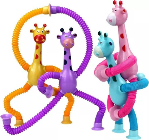 Kit 4 Jirafas Pop It Juguetes Fidget De Tubo Elástico