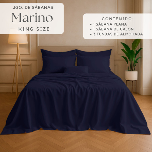 Juego Sábanas King Size 100% Algodón Cajón Alto Frescas