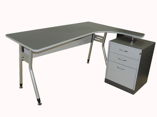Escritorio Mueblesofial Peninsula 165x120x195 Madera/negro