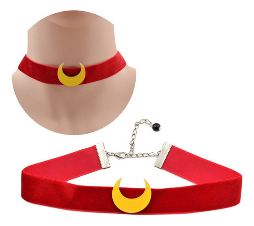 V Sailor Moon - Collar Choker Gargantilla Terciopelo Luna