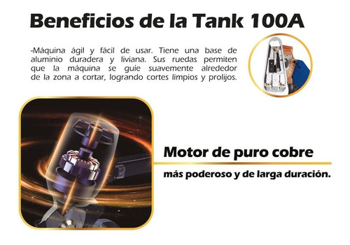 Imagen 6 de 10 de Maquina De Cortar Tela Tank Motor De Puro Cobre 100r Premium