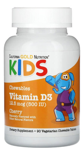 Vitamina D3 500 Ui Niños Sistema Inmune Masticable Sabor Cereza
