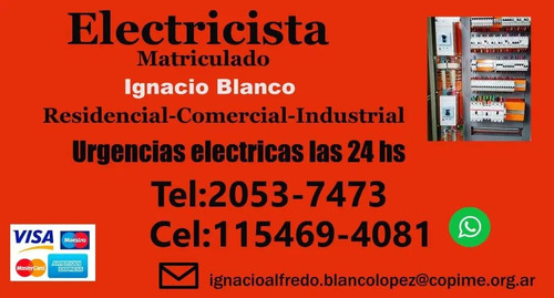 Electricista Matriculado 24hs Urgencias En 40 Min Zona Oeste