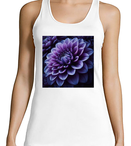 Musculosa Mujer Flor Loto Indigo Dahlia Violeta Floral M1