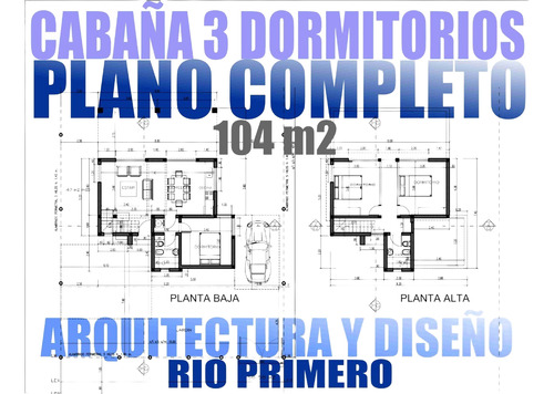 Proyecto Cabaña Plano Arquitectura Completo