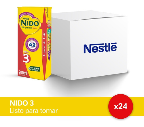 Nido 3 Leche Lista Para Tomar 200ml X 24 Nestlé