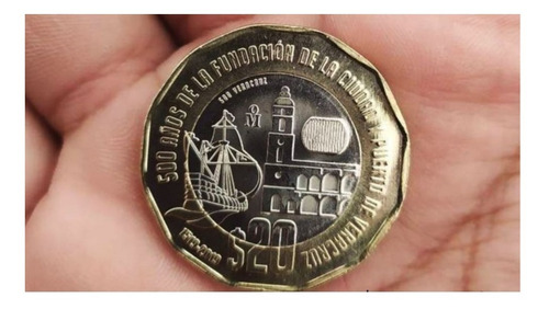 3 Monedas De  Veracruz 500 Años Conmemorativa Antigua