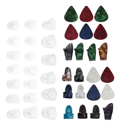 Juego De 42 Púas Para Guitarra, Protector De Pulgar Musical Color Mochilas Fix Tamaño Fix