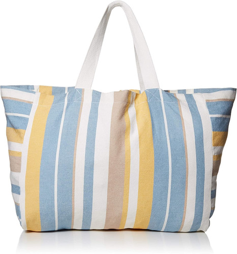  Womens Large Cotton Beach Tote, Carried Away Multi, On...