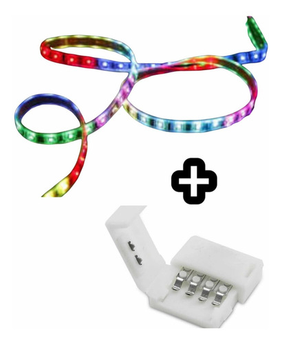 Tira Led Rgb 1 Mts Pc Gamer Mas Conector Hebilla