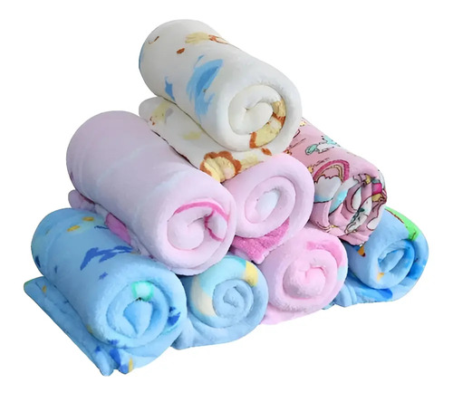 Kit 3 Mantas Cobertor Microfibra Infantil Bebê Estampada Cor Menino