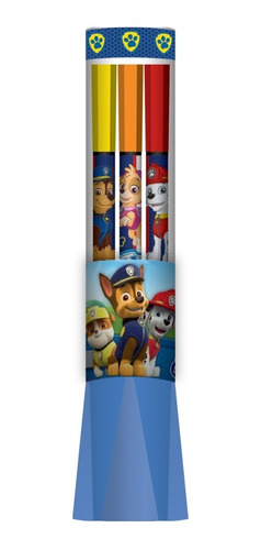 Set 12 Marcadores Punta Fina 15cm Paw Patrol Patrulla Canina