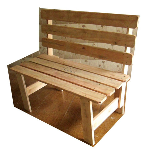 Banco P Jardim De Madeira Lixada, Pallet Com Encosto - Euca -p/ Decorar Sua Casa, Chacara, Sitio Com Personalidade