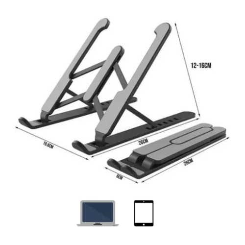 Base Suporte Ergonômico P/ Notebook,tablet Dobravel Preto