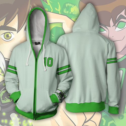 Sudadera Con Cremallera Ben 10 Alien Force Anime Sudadera