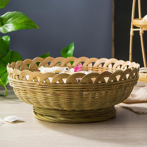 Cesta De Pão Tecido Armazenamento Bin Decoração Grande
