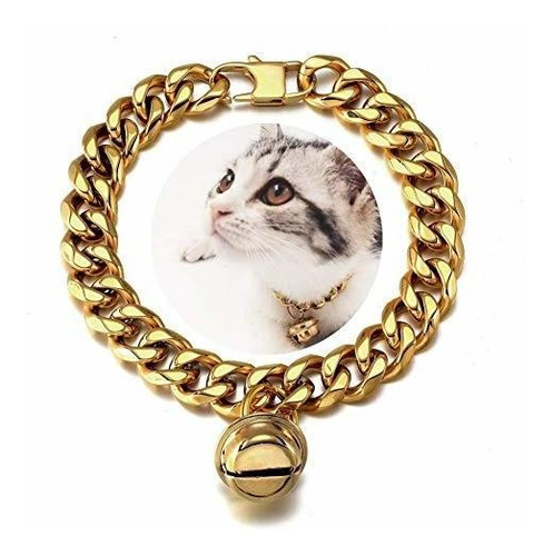 Collar De Perros De Gato De Oro 18k Kitten Acero Fvzcp