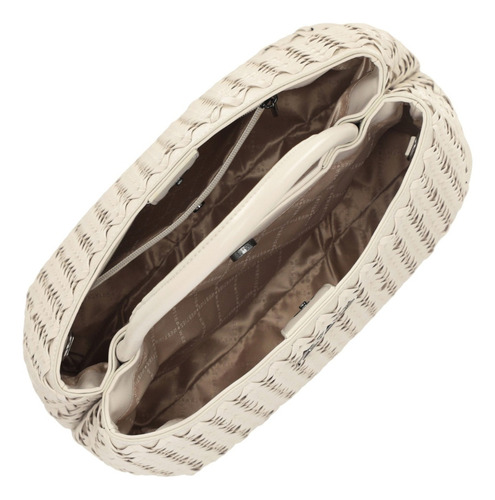 Bolsa De Mano Para Mujer Westies Beige Hbalreschawe Acabado de los herrajes Oro Diseño de la tela Liso