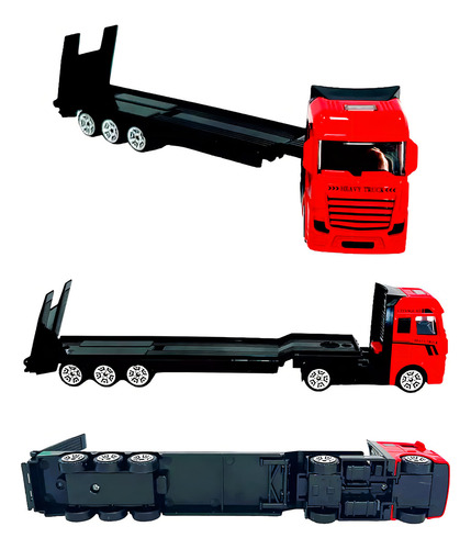 Camion Transportador Heavy X 2 Vehiculos Mundo Cla Fd163603 Color Rojo Personaje Rojo Camion Rodillo