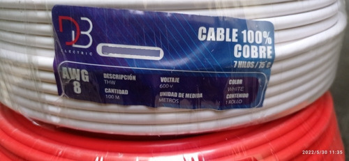 Cables Marca Db Electric. Importado #10 Thw. 100% Cobre
