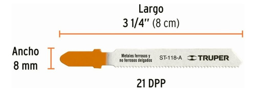 Truper St-118-a, Segueta Zanco T, 21 Dpp, Cortes Rectos