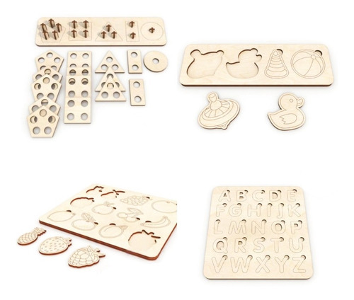 Pack X 4 Juego Didactico Montessori, Ideal Niño Niña Infanti