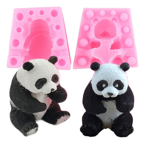 1pcs Molde De Silicona Panda Fondant Jabón Vela Resina