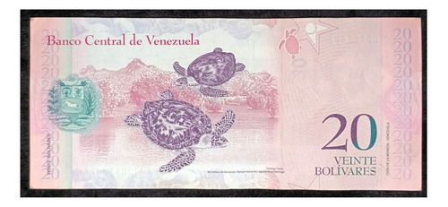 Venezuela 20 Bolívares 2013 Exc Pick 91f Tortugas Marinas