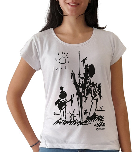 Remera Quijote Picasso Cuadros Arte Mujer Purple Chick