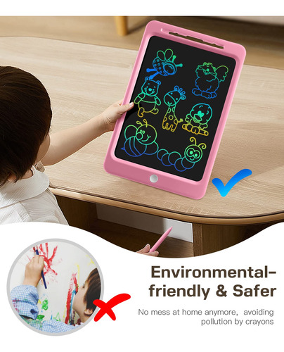 Tableta Lcd De Escritura Y Dibujo Color Rosa Con Para Niñas