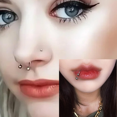 Yaalozei 20g Septum Nariz Anillo Piercing Joyería Labio Anil