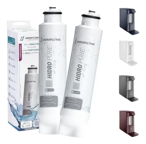 2 Refil Compatível Filtro Purificador Electrolux Acqua Pure Branco