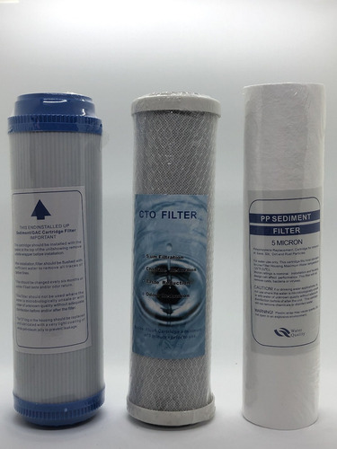 Imagen 2 de 2 de Kit Osmosis Inversa Recambio De Filtros Completo 3 Etapas