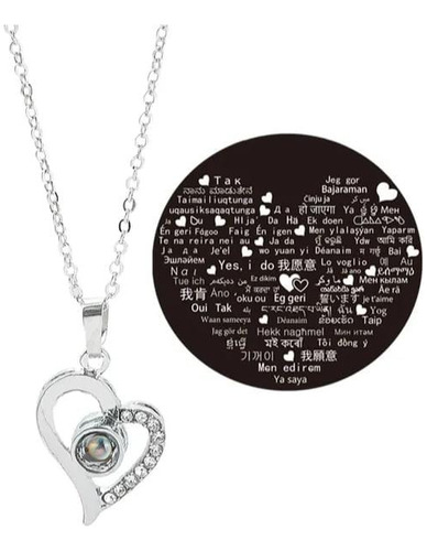 Collar Mágico Te Amo En 100 Idiomas Ajustable Parejas Amor