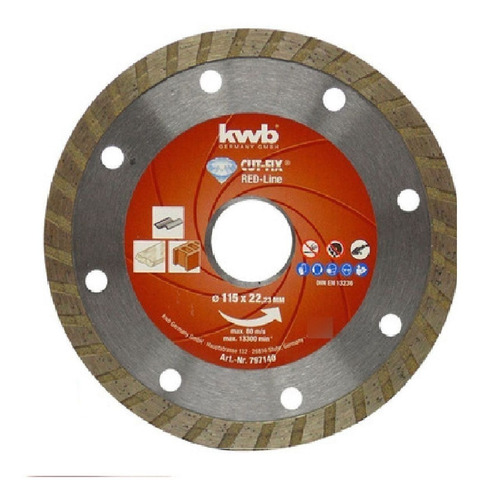 Imagen 2 de 7 de Disco Diamantado Turbo 115mm Porcelanato Marmol Ceramica