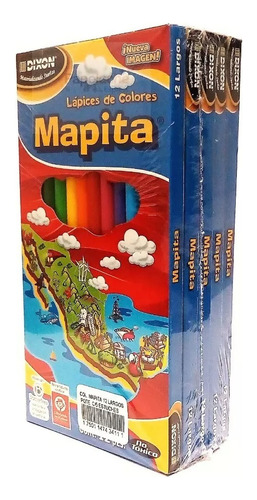 5 Cajas De Colores Mapita Con 12 Largos Marca Dixon Pack