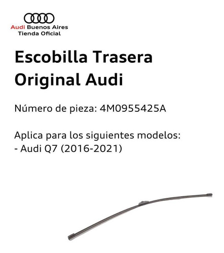 Imagen 2 de 6 de Escobilla Trasera Original Audi Q7