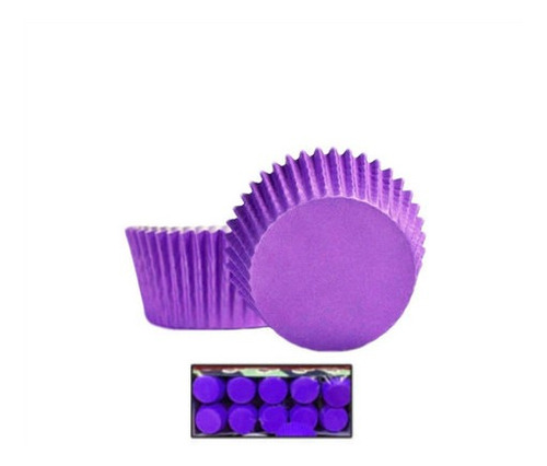 Pirotin Cupcake Nº8 Liso Violeta Caja X500 - Cotillón Waf