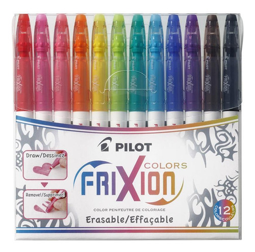 Caneta Hidrografica Apagavel Frixion Colors 12 Cores Pilot