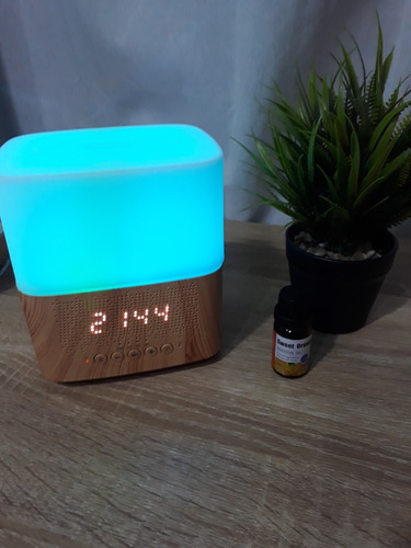 Imagen 5 de 5 de Difusor De Aromas Ultrasónico Cornetas Reloj Humidificador