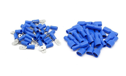 16-14 AWG Aislante Color Azul Sección Cable 1-2,5 mm2 Pack de 100 Unidades de Terminales Faston Macho 