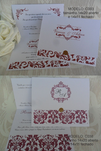 Imagem 5 de 10 de Lindo Convite De Casamento Barato (50un)