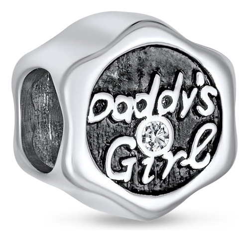 Padres Aman Cz Palabras Daddys Girls Charm Bead Para Hija Pa