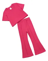 Comprar Blusa Manga Corta Moda Para Niñas, Pantalones Acampana