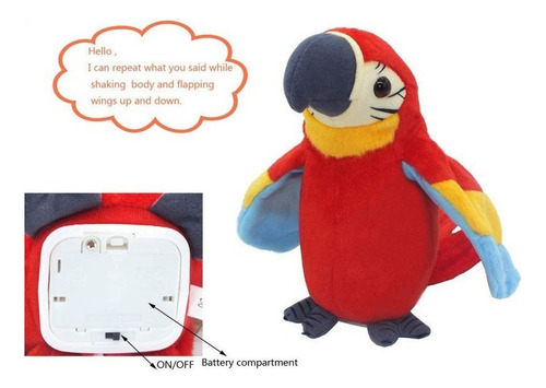 . Juguete Eléctrico De Peluche For Loro Que Habla Y Saluda.
