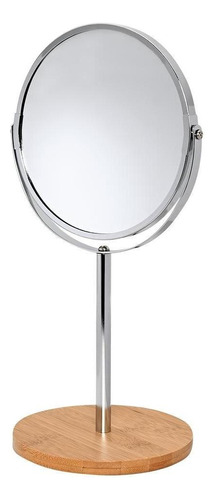 Espelho De Aumento Até 5x Com Base Bambu 35cm Mimo Style